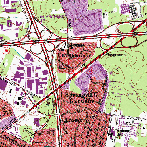 Topographic Map of McCarthy School (historical), MD