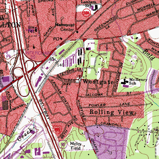 Topographic Map of McGregors School House (historical), MD