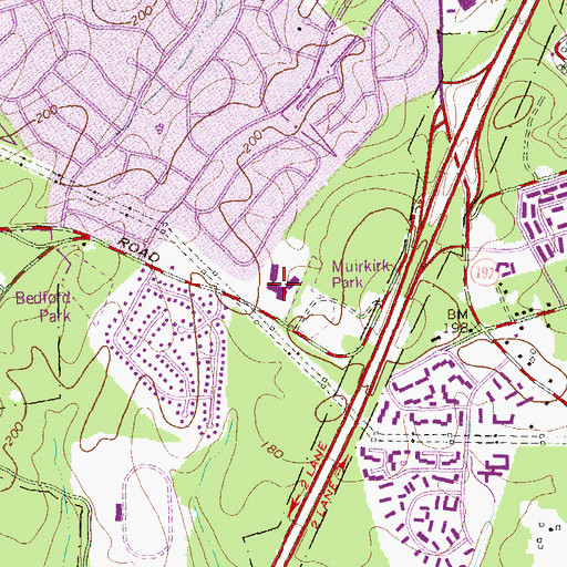 Topographic Map of Montpelier Elementary School, MD