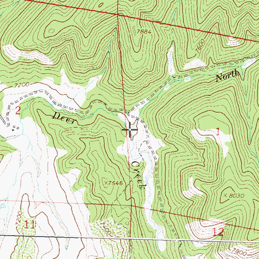 Topographic Map of North Fork Deer Creek, CO