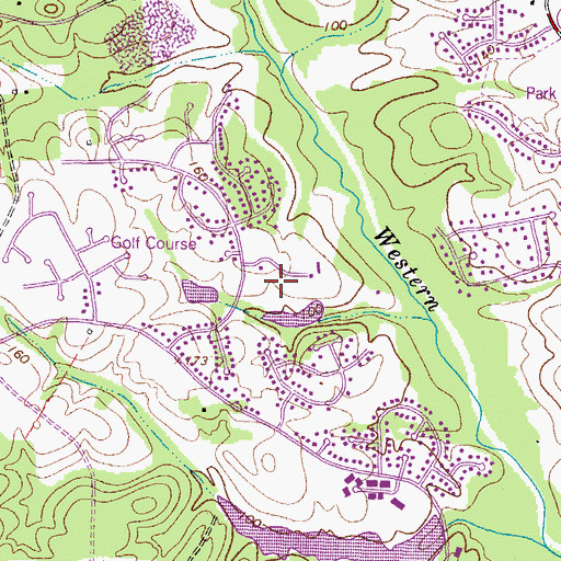 Topographic Map of Newbridge Country Club, MD