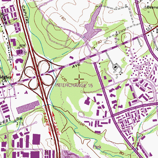 Topographic Map of Northampton Business Park, MD