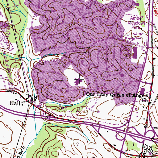 Topographic Map of Pointer Ridge Elementary School, MD