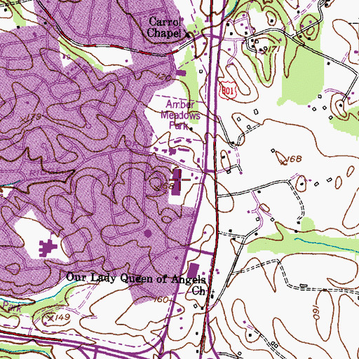 Topographic Map of Pointer Ridge Plaza Shopping Center, MD