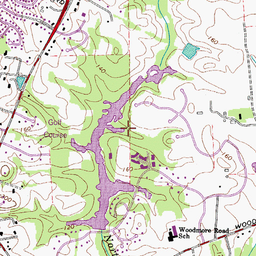 Topographic Map of Prince Georges Country Club, MD
