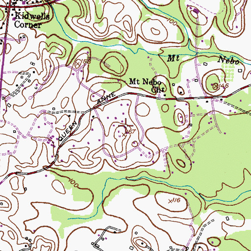 Topographic Map of Queen Anne Estates, MD