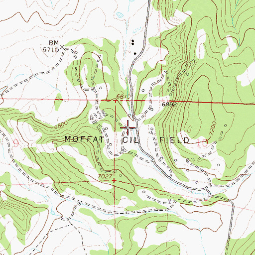 Topographic Map of Moffat Oil Field, CO