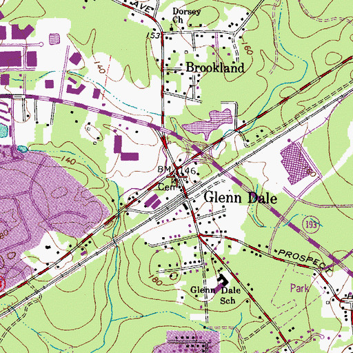 Topographic Map of Saint Georges Chapel Cemetery, MD