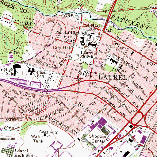 Topographic Map of Saint Marks United Methodist Church, MD