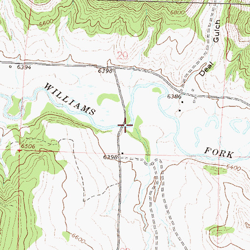 Topographic Map of Waddle Creek, CO