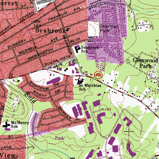 Topographic Map of Saint Matthias Catholic Church, MD
