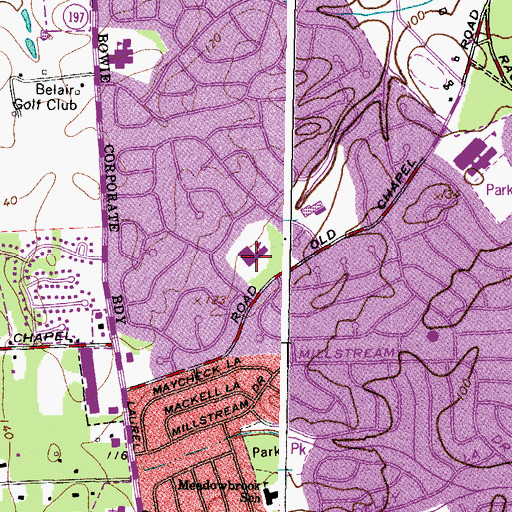 Topographic Map of Whitehall Elementary School, MD