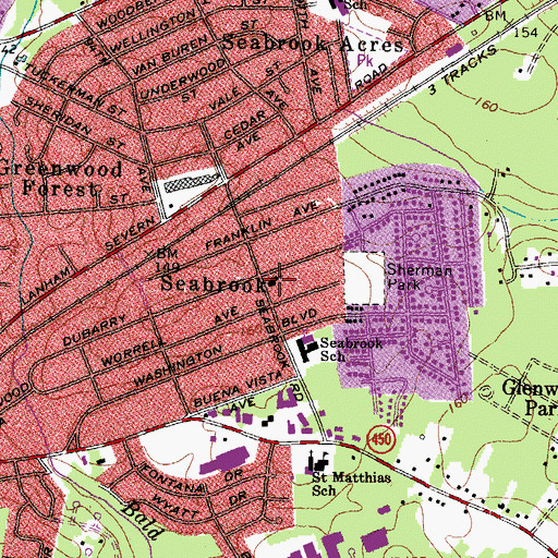 Topographic Map of Seabrook Baptist Church, MD