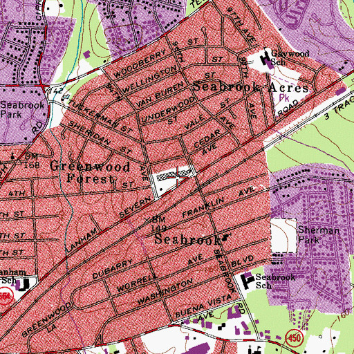 Topographic Map of Seabrook Shopping Center, MD