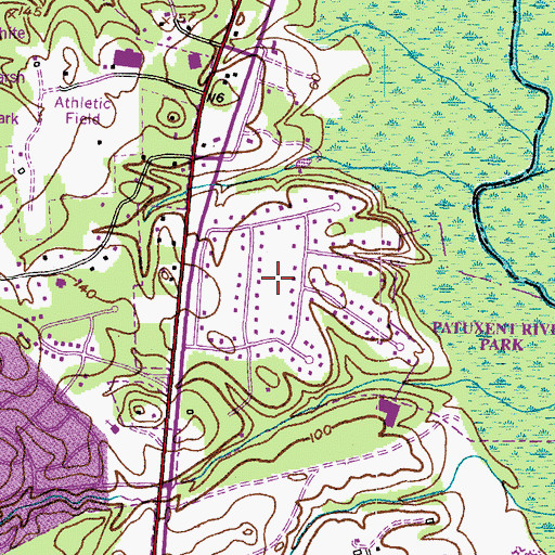 Topographic Map of Sherwood Manor, MD