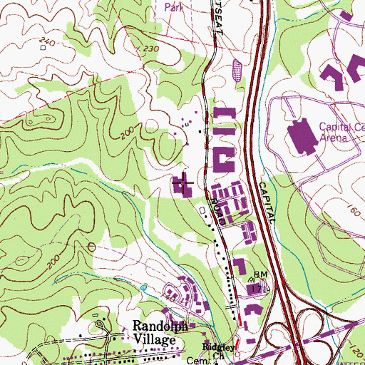 Topographic Map of Thomas G Pullen Creative and Performing Arts K - 8 School, MD