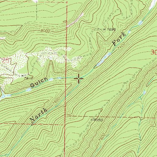 Topographic Map of Bear Gulch, CO