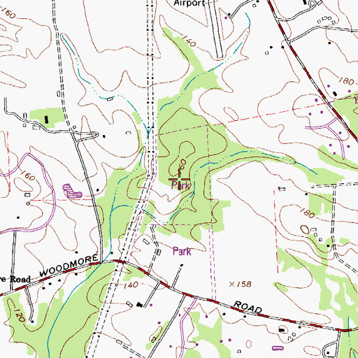Topographic Map of Woodmoor Road Recreation Center, MD