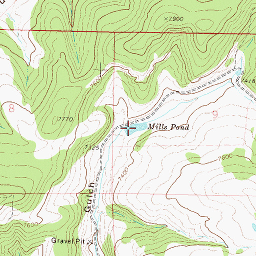 Topographic Map of Mills Pond, CO