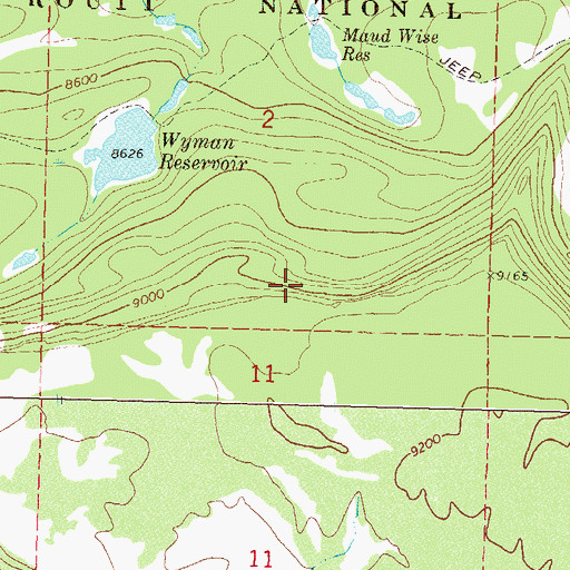 Topographic Map of Maud Wise Reservoir, CO