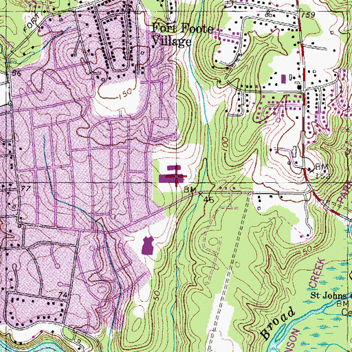 Topographic Map of Oxon Hill Middle School, MD