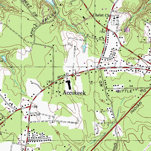 Topographic Map of Accokeek Branch Prince George's County Memorial Library, MD
