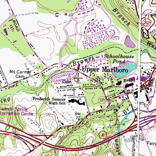 Topographic Map of Beanes Cemetery, MD