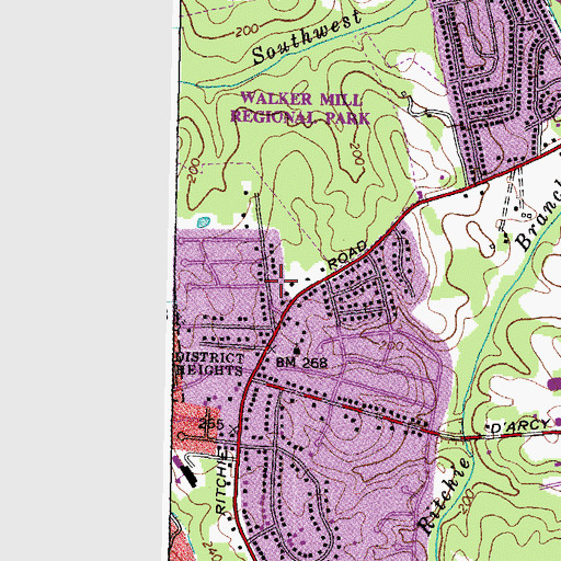 Topographic Map of Berry Lane, MD