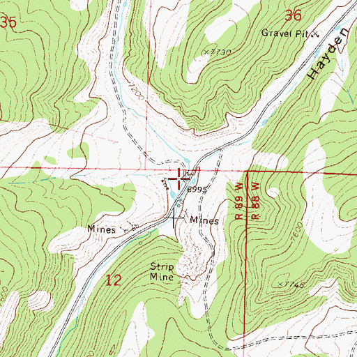 Topographic Map of Hayden Gulch, CO
