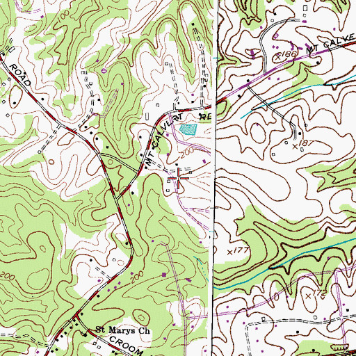 Topographic Map of Brookridge Manor, MD