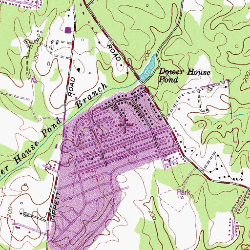 Topographic Map of Brookwood, MD