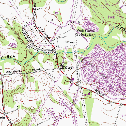 Topographic Map of Brown School (historical), MD