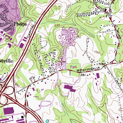 Topographic Map of Chester Grove, MD