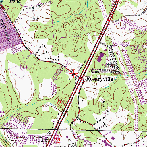 Topographic Map of Church of the Holy Rosary, MD