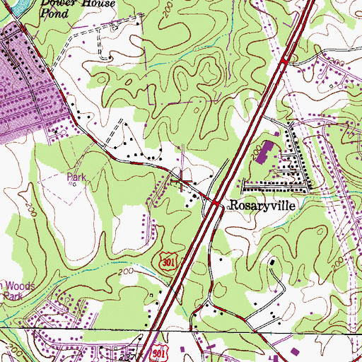 Topographic Map of Church of the Holy Rosary Cemetery, MD