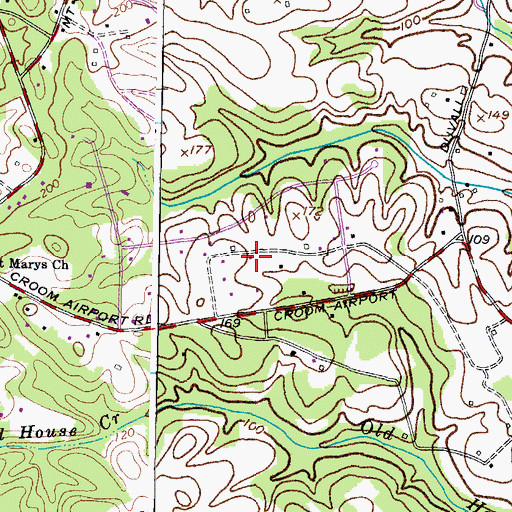 Topographic Map of Croom Acres, MD