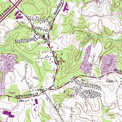 Topographic Map of D'Arcy Hills, MD