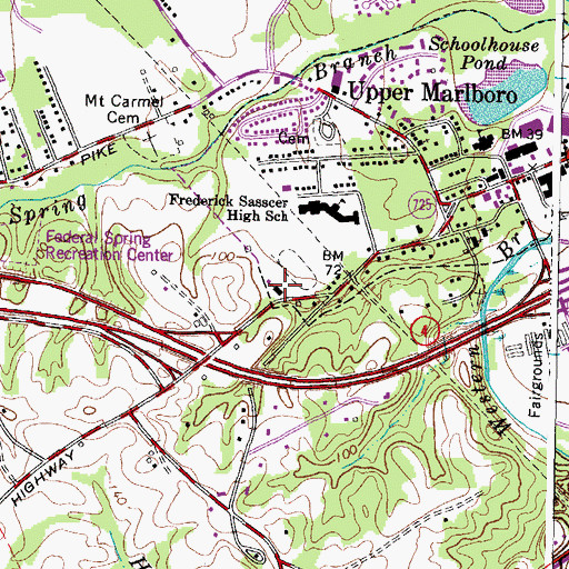 Topographic Map of First Baptist Church, MD