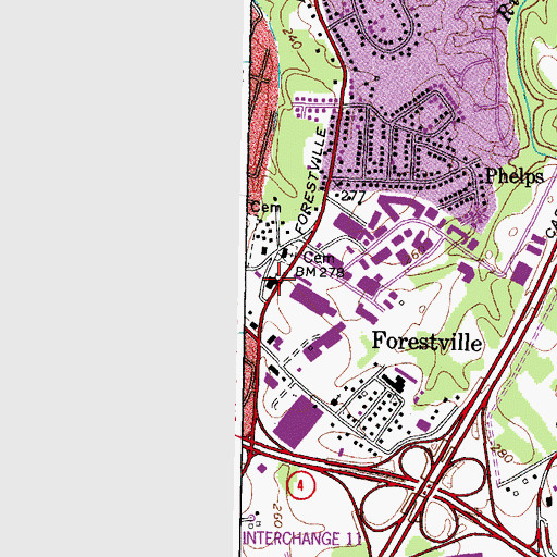 Topographic Map of Forest Memorial United Methodist Church, MD