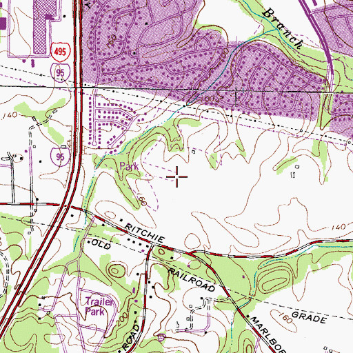 Topographic Map of Greenwood Manor, MD