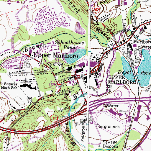 Topographic Map of Marlboro Branch Prince George's County Memorial Library, MD