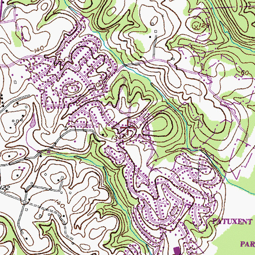 Topographic Map of Marlboro Meadows, MD