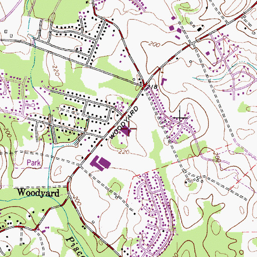 Topographic Map of Melwood Elementary School, MD