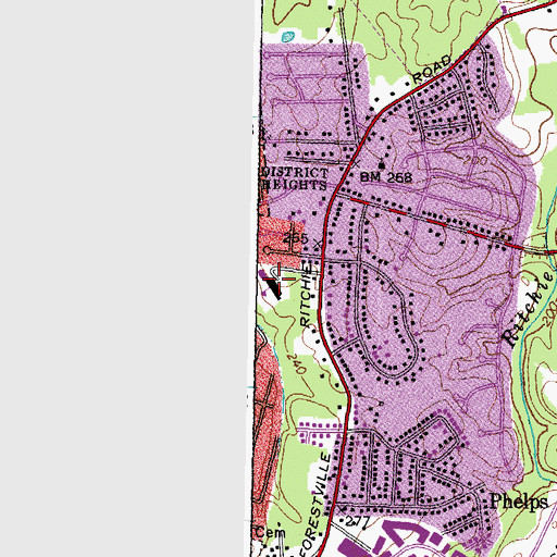 Topographic Map of North Forestville Elementary School, MD
