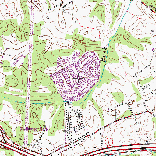 Topographic Map of North Roblee Acres, MD