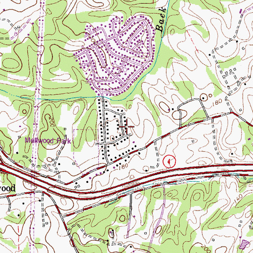 Topographic Map of Roblee Acres, MD
