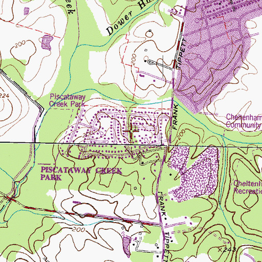 Topographic Map of Rolling Acres, MD