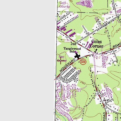 Topographic Map of Tanglewood Community Park, MD