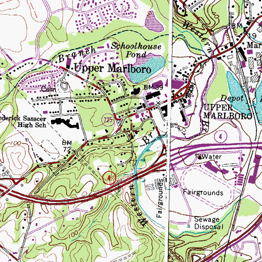 Topographic Map of Trinity Cemetery, MD