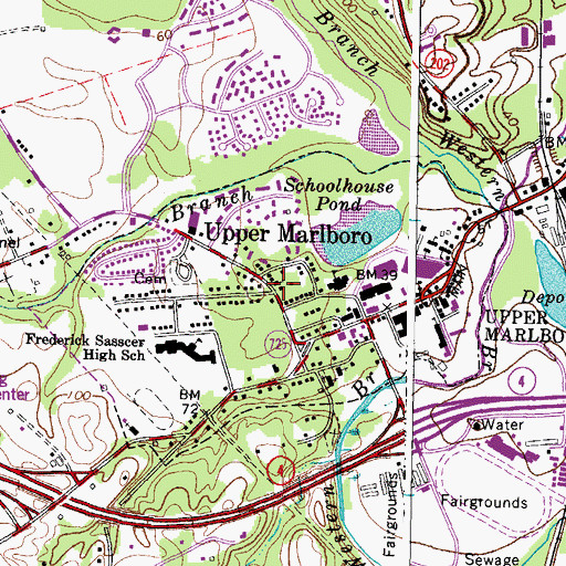Topographic Map of Union Memorial Methodist Church, MD
